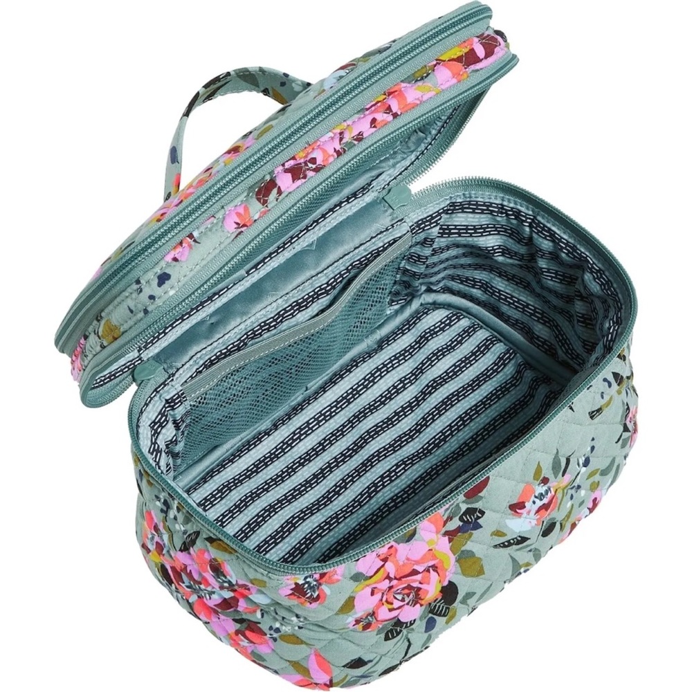 Vera Bradley Women's Cotton Brush Up Cosmetic Makeup Organizer Case Bag